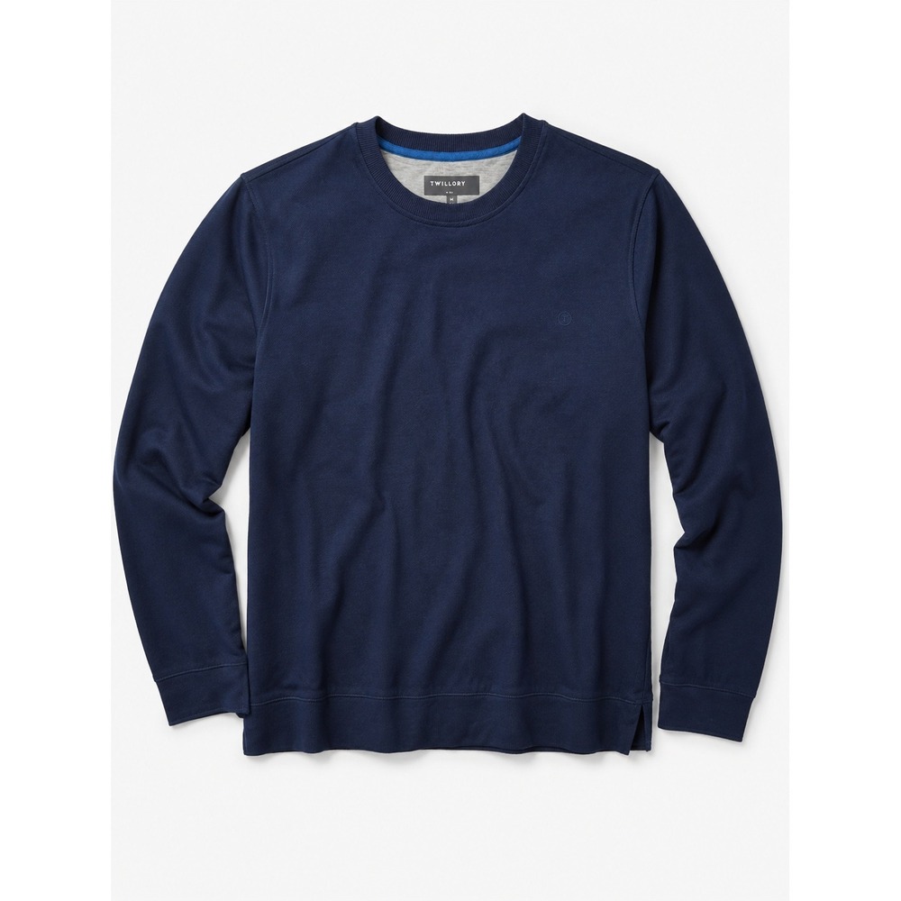 Twillory‎ Men's Performance Sweatshirt Denim Blue Athleisure Crewneck- L
